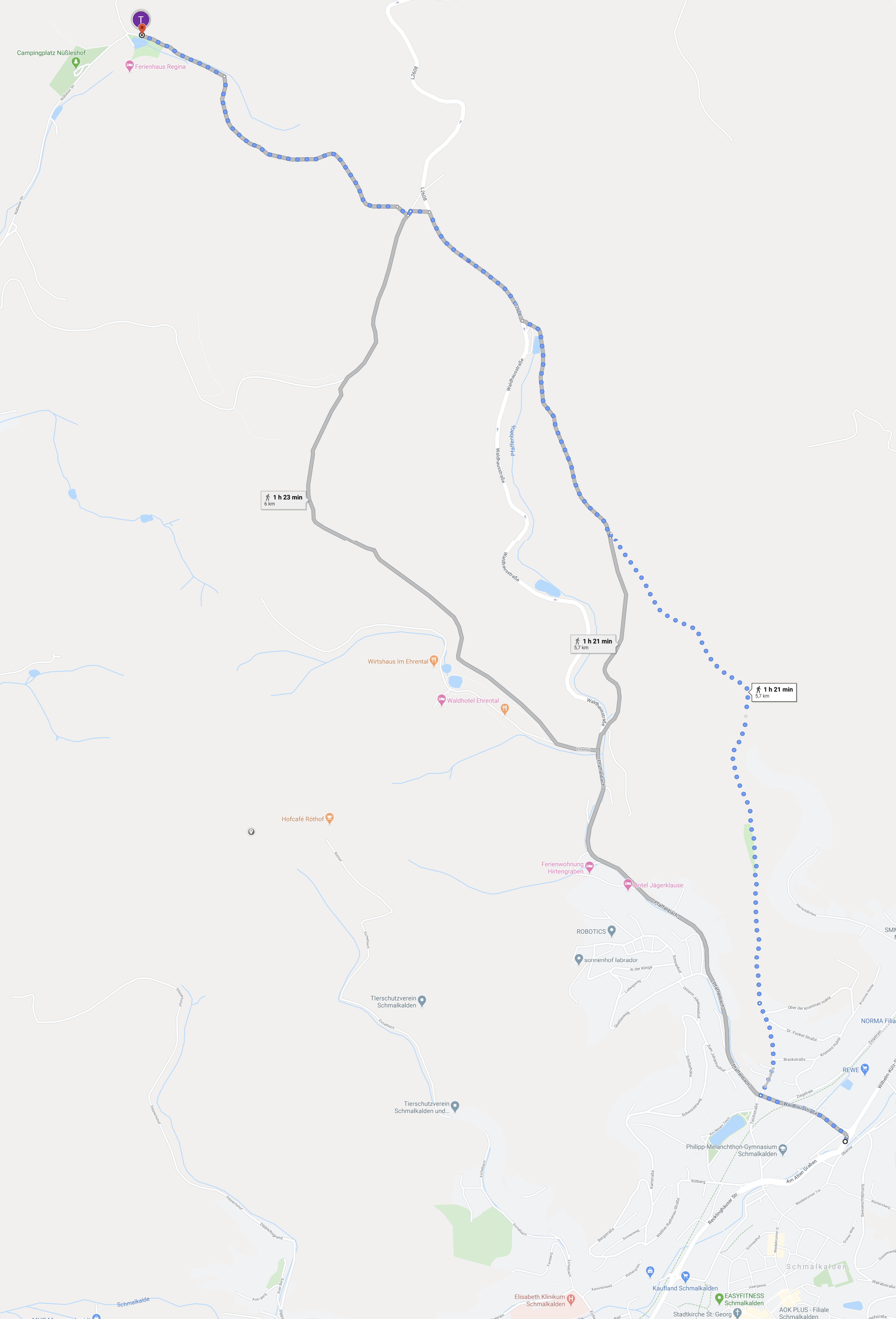 Karte: Von Schmalkalden zum Nüßleshof